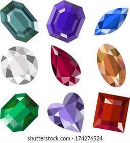 Flat design. Jewelry set
