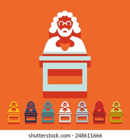 Flat design: judge