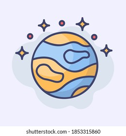 Flat Design Jupiter Planet Vector Premium EPS10