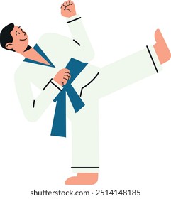 flache Design Karate Sport Illustration