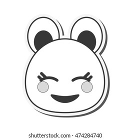 flat design kawaii bear emoticon icon vector illustration
