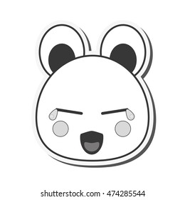 flat design kawaii bear emoticon icon vector illustration