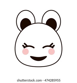 flat design kawaii bear emoticon icon vector illustration
