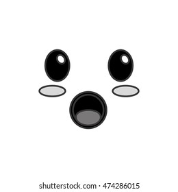 flat design kawaii happy facial expression icon vector illustration
