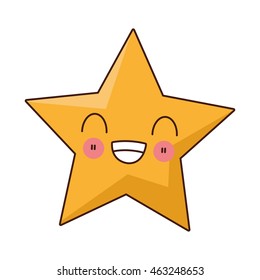 flat design kawaii star icon vector illustration