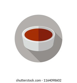 Flat design ketchup in bowl