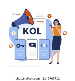 Flat design of key opinion leader. Illustration for websites, landing pages, mobile applications, posters and banners. Trendy flat vector illustration