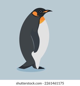 Flat design of King Penguin on the ice