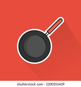 Flat Design of Kitchen Pan, can be use as Logo, Sticker, and Poster