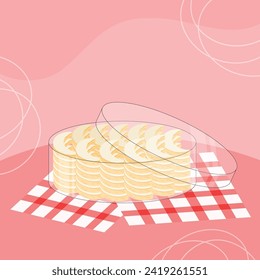 Flat design of kue salju cookies illustration