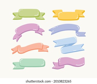 Flat design of labels, ribbon banners, Banner Web Sticker illustration.