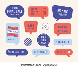 Flat design of labels, ribbon banners, Banner Web Sticker illustration.