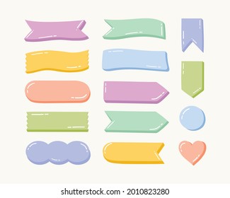 Flat design of labels, ribbon banners, Banner Web Sticker illustration.