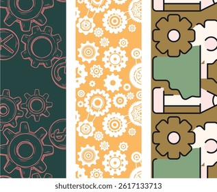 Flat Design Labor Tools Seamless Pattern for Industrial Themes