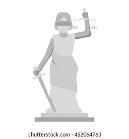 Flat Design Lady Justice Icon Vector Illustration