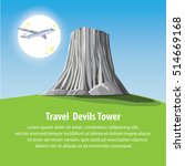 flat design landmark illustration vector cartoon. Travel and Famous Landmarks and beautiful. Devil