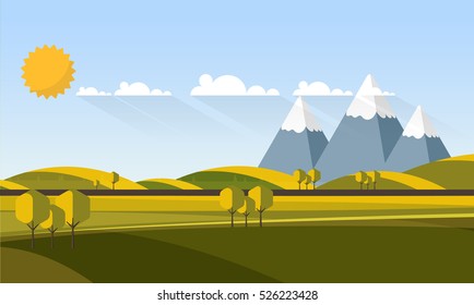 Flat Design Landscape Vector.