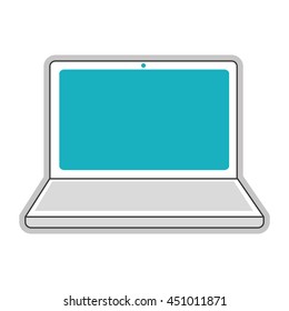 flat design laptop frontview icon vector illustration