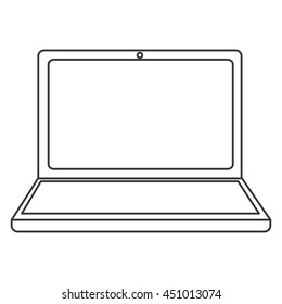 flat design laptop frontview icon vector illustration