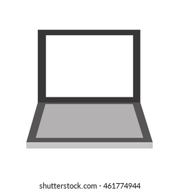 flat design laptop frontview icon vector illustration