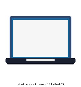 flat design laptop frontview icon vector illustration