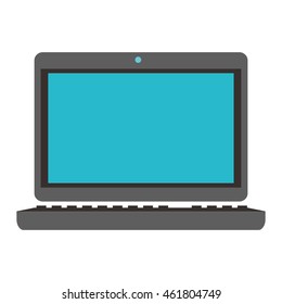 flat design laptop frontview icon vector illustration