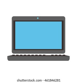 flat design laptop frontview icon vector illustration