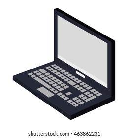 flat design laptop frontview icon vector illustration