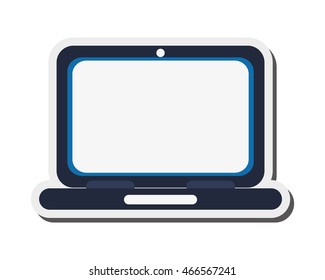 flat design laptop frontview icon vector illustration