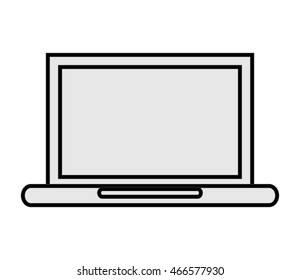 flat design laptop frontview icon vector illustration