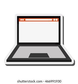 flat design laptop frontview icon vector illustration