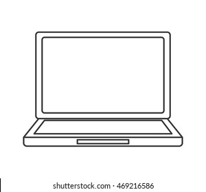 flat design laptop frontview icon vector illustration