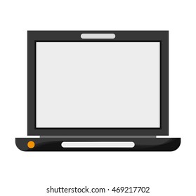 flat design laptop frontview icon vector illustration
