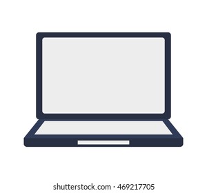 flat design laptop frontview icon vector illustration
