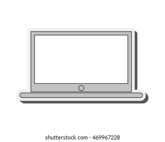 flat design laptop frontview icon vector illustration
