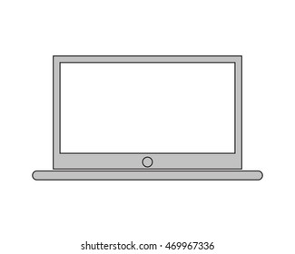 flat design laptop frontview icon vector illustration