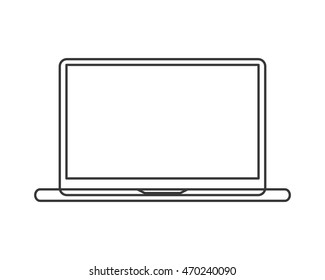 flat design laptop frontview icon vector illustration