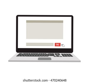 flat design laptop frontview icon vector illustration