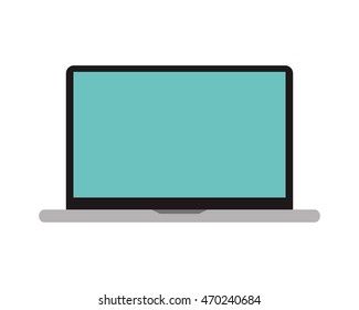 flat design laptop frontview icon vector illustration