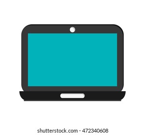 flat design laptop frontview icon vector illustration