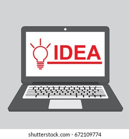 flat design laptop illustration