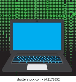flat design laptop illustration