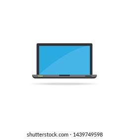 flat design laptop isolated on white background. computer notebook with empty screen. Vector