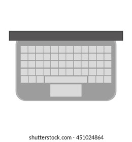 Flat Design Laptop Topview Icon Vector Illustration