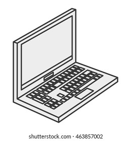 flat design laptop topview icon vector illustration