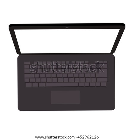 flat design laptop topview icon vector illustration