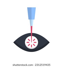 Flat design LASIK surgery icon. Vector.