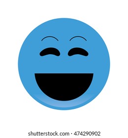 flat design laughing emoticon icon vector illustration