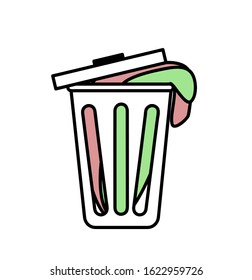 flat design laundry basket. The concept of cleaning and cleanliness in the house. vector illustration.