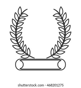 flat design laurel wreath emblem icon vector illustration